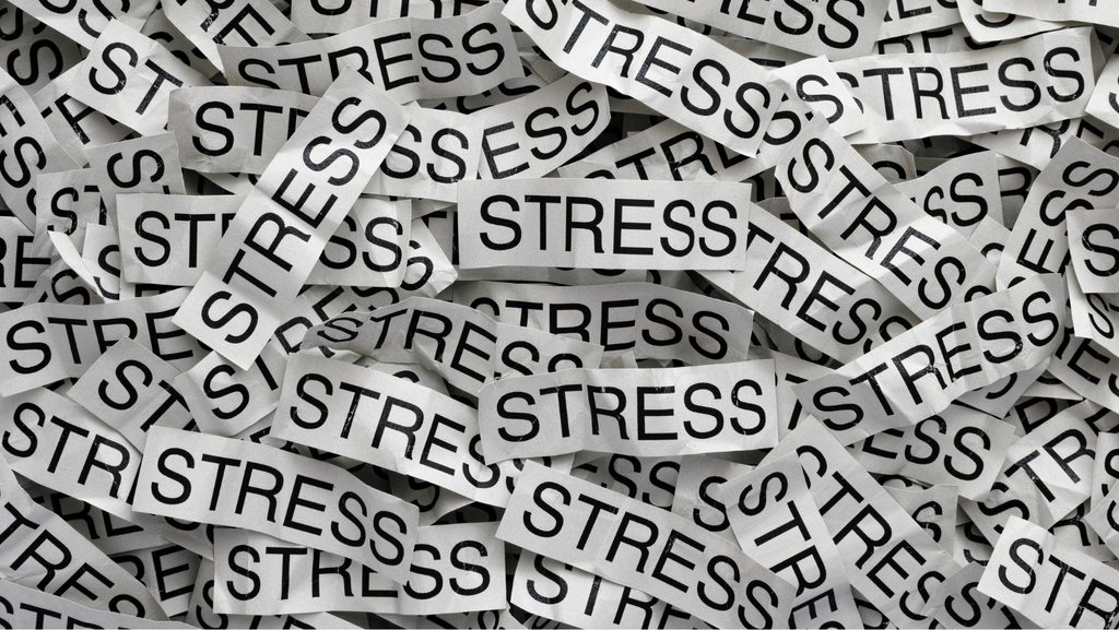 stress word written paper stickies 